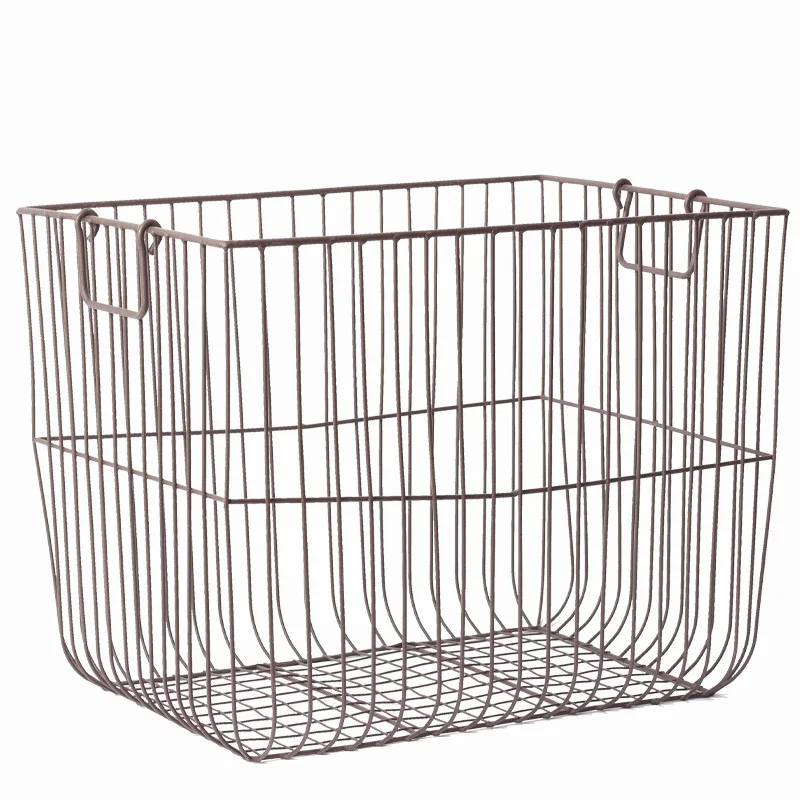 Simple wrought iron storage basket Large basket Sundries sorting storage basket Floor-to-ceiling desktop American retro
Simple wrought iron storage basket Large basket Sundries sorting storage basket Floor-to-ceiling desktop American retro