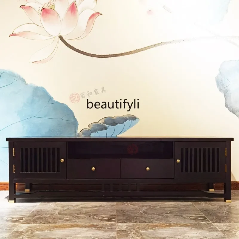 New Chinese solid wood TV cabinet simple antique Zen floor cabinet black TV cabinet small apartment furniture customization0420
New Chinese solid wood TV cabinet simple antique Zen floor cabinet black TV cabinet small apartment furniture customization0420
