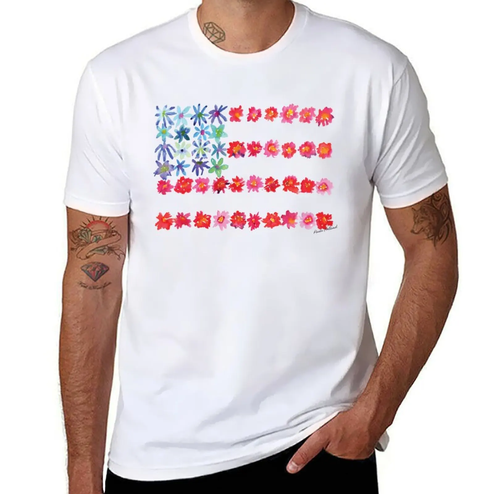 Flower Flag T-Shirt designer shirts sweat summer top korean fashion Men's clothing
Flower Flag T-Shirt designer shirts sweat summer top korean fashion Men's clothing