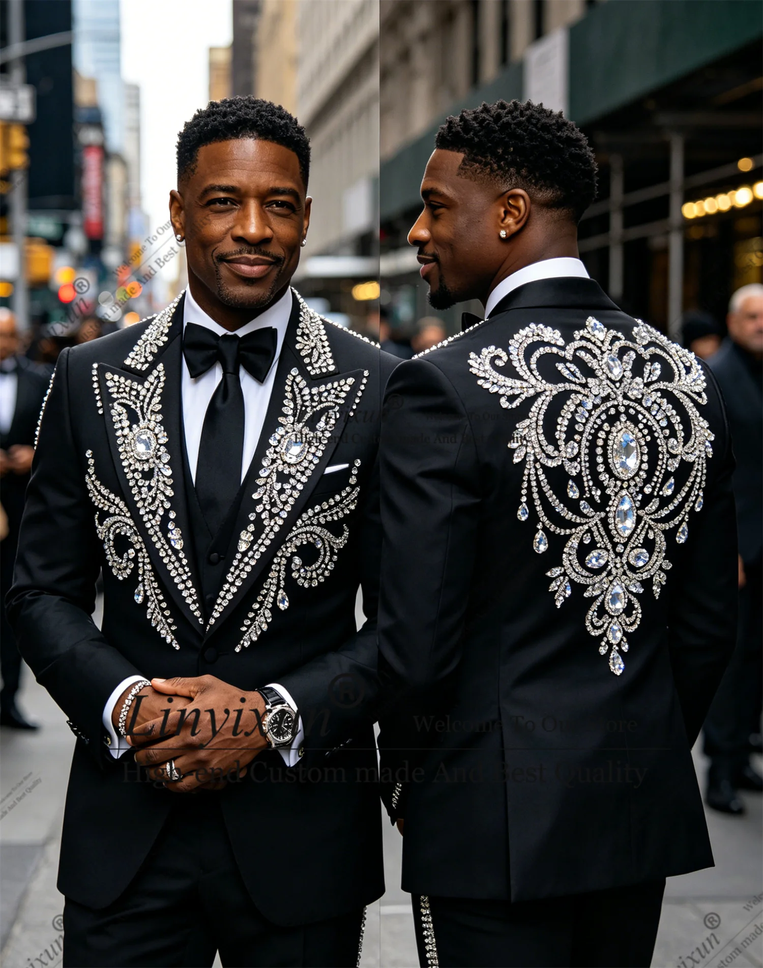 Handsome Rhinestone Diamond Wedding Suits For Men 2 Pieces Groom Male Blazers Customized Slim Fit men's suits and separates
Handsome Rhinestone Diamond Wedding Suits For Men 2 Pieces Groom Male Blazers Customized Slim Fit men's suits and separates