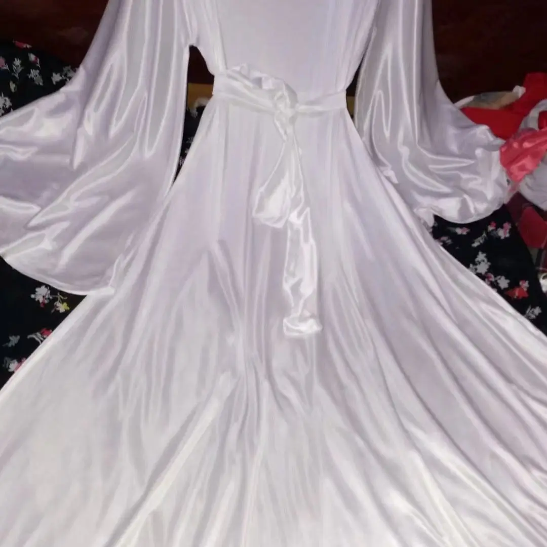 Plus Size Women's Pink Thin Sleeping Robe Glossy Soft Silky Long Dress Man White Party Satin Flare Sleeve Loose Long Maxi Dress
Plus Size Women's Pink Thin Sleeping Robe Glossy Soft Silky Long Dress Man White Party Satin Flare Sleeve Loose Long Maxi Dress
