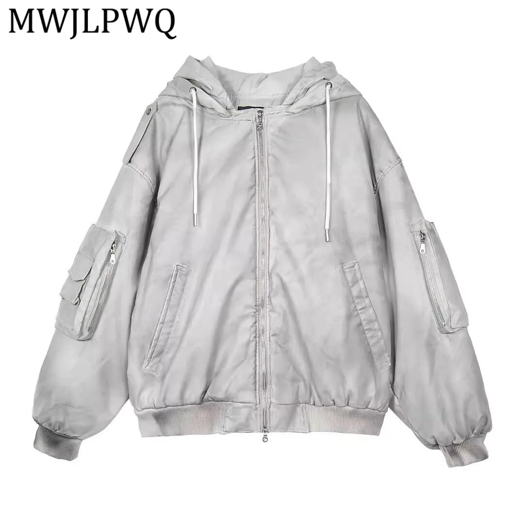MWJLPWQ Dirty Double-Layer Hooded Leather Jacket Male Heavyweight Multiple Pockets Zipper Design Unisex Street Gray Tops 21844
MWJLPWQ Dirty Double-Layer Hooded Leather Jacket Male Heavyweight Multiple Pockets Zipper Design Unisex Street Gray Tops 21844
