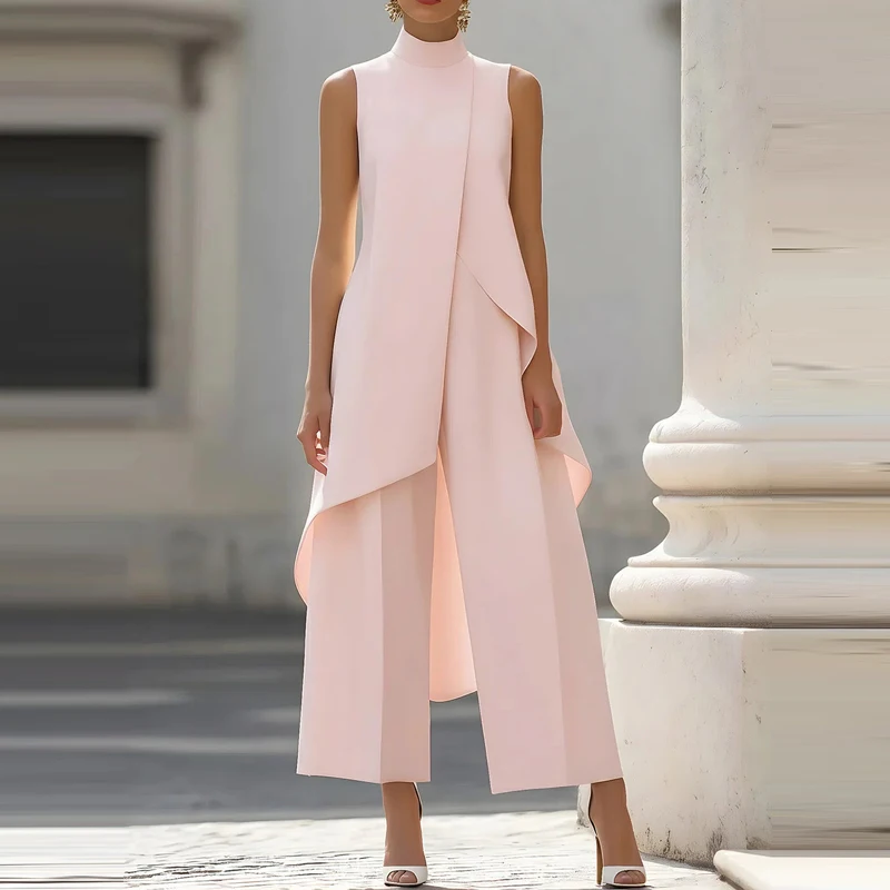 Fashion Design Style Sleeveless Tops And Pants Sets Summer Solid Color Chiffon Commute Sets Elegant Irregular Hollow Out 2 Piece
Fashion Design Style Sleeveless Tops And Pants Sets Summer Solid Color Chiffon Commute Sets Elegant Irregular Hollow Out 2 Piece