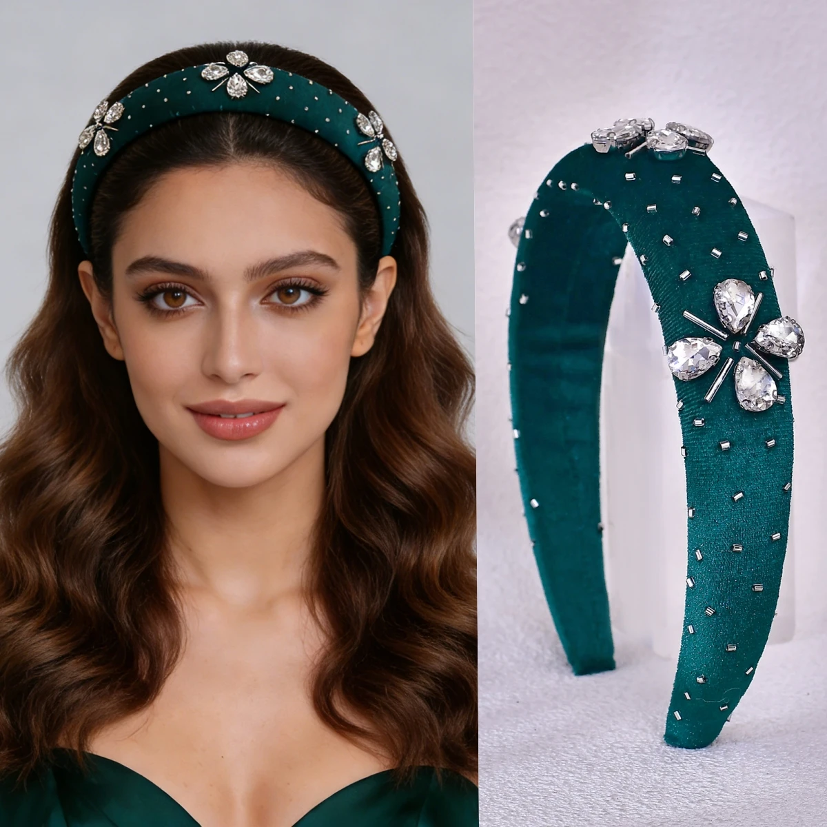 Fashionable Minimalist Rhinestone Headband Wide-Brim Hairband Party Holiday Hair Accessory Thickened Sponge Headpiece SA60
Fashionable Minimalist Rhinestone Headband Wide-Brim Hairband Party Holiday Hair Accessory Thickened Sponge Headpiece SA60