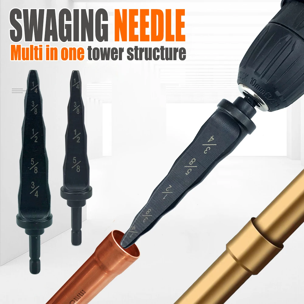 Electric Copper Tube Expander Swaging NeedleTool Steel 1/4" 3/8" 1/2" 5/8" 3/4" Bit Swaging Tool Drill Bit for Repairing
Electric Copper Tube Expander Swaging NeedleTool Steel 1/4" 3/8" 1/2" 5/8" 3/4" Bit Swaging Tool Drill Bit for Repairing