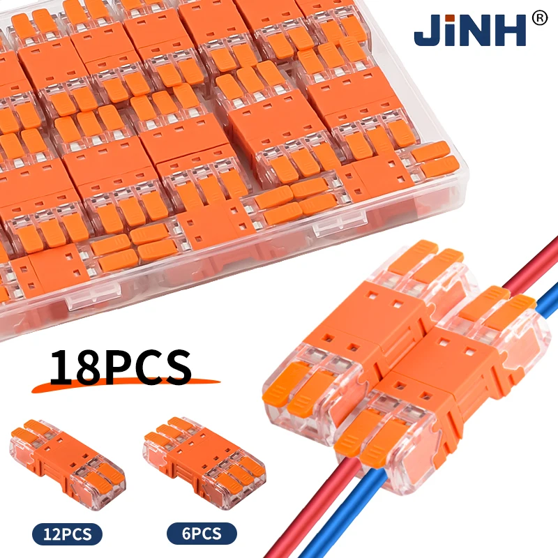 JINH CMK64 Series, 18 шт., мини-быстрый разъем, универсальный компактный клеммный блок, стандартные однотонные гибкие провода
JINH CMK64 Series, 18 шт., мини-быстрый разъем, универсальный компактный клеммный блок, стандартные однотонные гибкие провода
