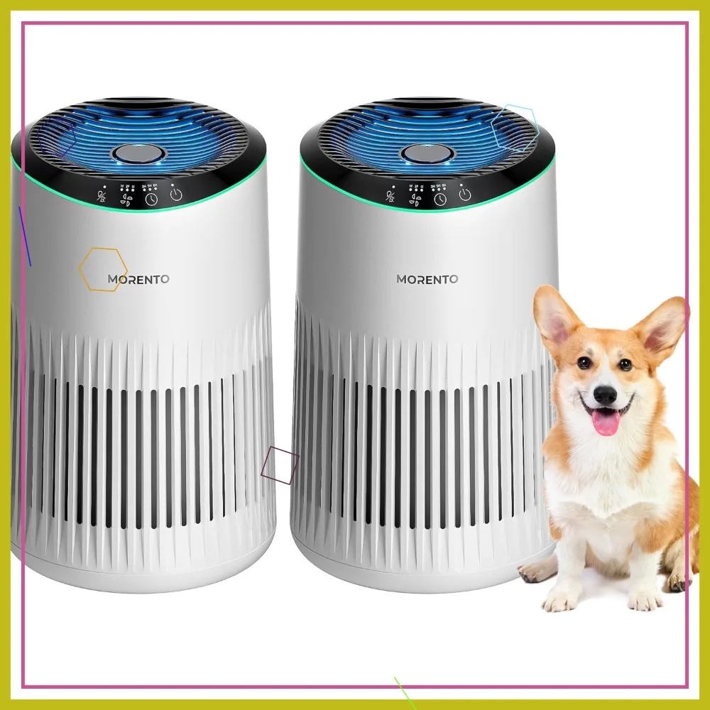 Air Purifiers for Bedroom Home Smoke Pet Dander Odors, Quiet 23dB Sleep Mode, Blue Ambient Light, Fragrance Sponge, 2 Pack
Air Purifiers for Bedroom Home Smoke Pet Dander Odors, Quiet 23dB Sleep Mode, Blue Ambient Light, Fragrance Sponge, 2 Pack