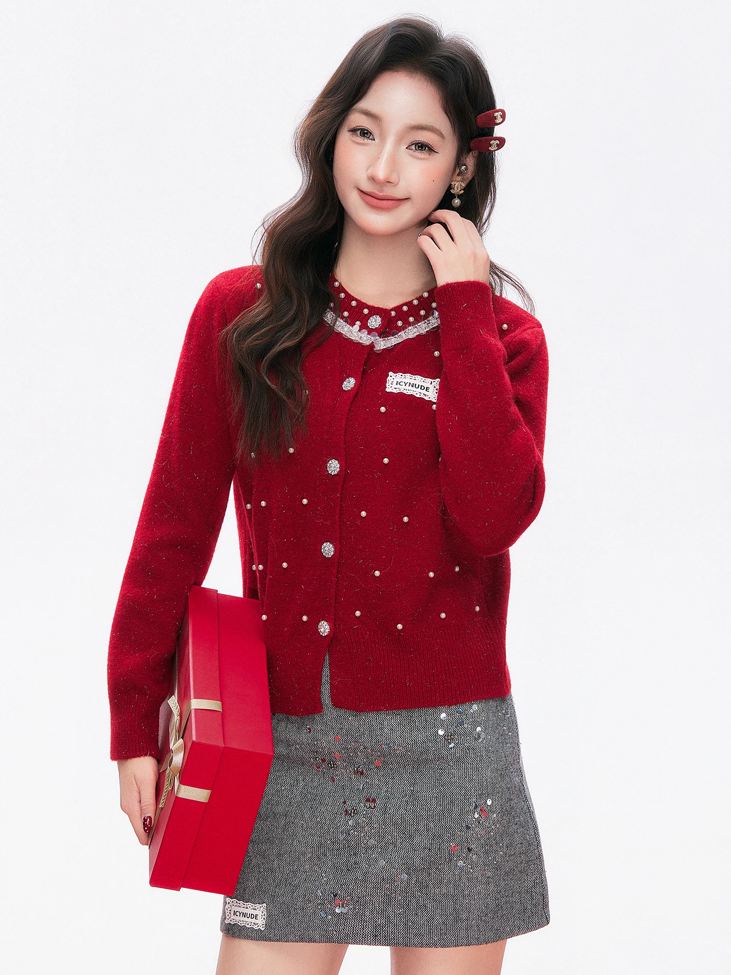 Красный вязаный кардиган с бусинами, молодежный, стильный, женский, осенне-зимний, новый, с длинными рукавами, от IcyNude Store
Красный вязаный кардиган с бусинами, молодежный, стильный, женский, осенне-зимний, новый, с длинными рукавами, от IcyNude Store