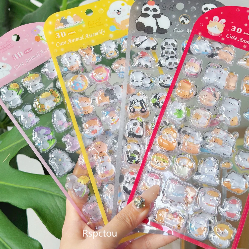 Cute Animals Cartoon Drop 3D Crystal Stickers DIY Journaling Diary Stationery Kawaii Rabbit Cat Panda Relief Decoration Decals
Cute Animals Cartoon Drop 3D Crystal Stickers DIY Journaling Diary Stationery Kawaii Rabbit Cat Panda Relief Decoration Decals