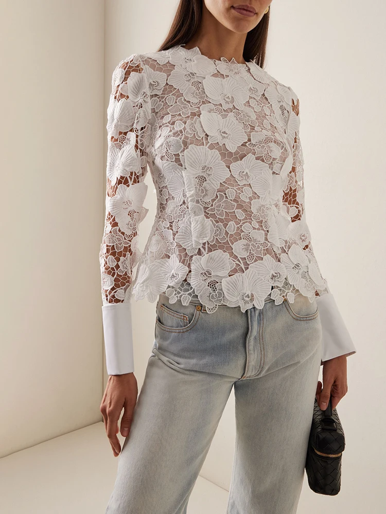 Woman clothing y2k spring and summer water-soluble flowers embroidery hollow Women top2025 fashion long sleeve pullover women
Woman clothing y2k spring and summer water-soluble flowers embroidery hollow Women top2025 fashion long sleeve pullover women