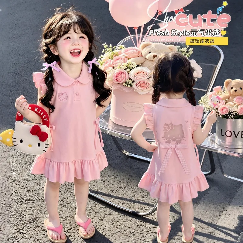 Sanrio Hello Kitty Pink Skirt Girls Cartoon Dress Summer Sweet Princess Style Short Sleeve Flying Sleeve Bow Clothes Fashionable
Sanrio Hello Kitty Pink Skirt Girls Cartoon Dress Summer Sweet Princess Style Short Sleeve Flying Sleeve Bow Clothes Fashionable