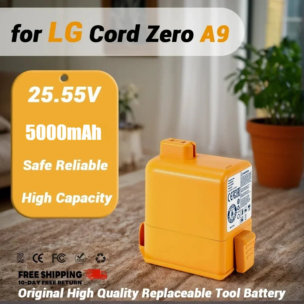 5000mAh CordZero Battery for A9/P9/A9S Vacuum, KC Certified, Compatible with EAC63382201/04 LG CordZero A9 Battery Replacement
5000mAh CordZero Battery for A9/P9/A9S Vacuum, KC Certified, Compatible with EAC63382201/04 LG CordZero A9 Battery Replacement