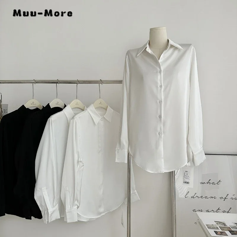 2023 Winter Basics Casual Long Sleeve Turn-down Collar Baggy Shirts Women Solid Color Classic Office Lady Blouse Thin Top
2023 Winter Basics Casual Long Sleeve Turn-down Collar Baggy Shirts Women Solid Color Classic Office Lady Blouse Thin Top