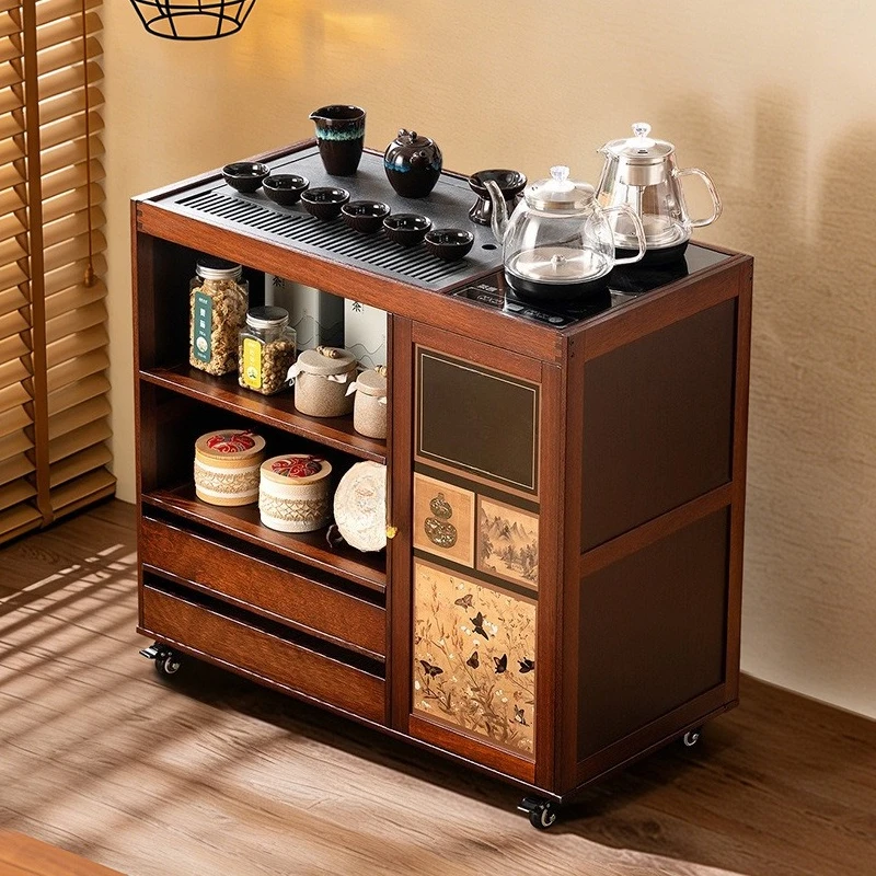 Medieval style movable tea cabinet, solid wood edge table, mobile small coffee table, living room sofa corner, multi-functional
Medieval style movable tea cabinet, solid wood edge table, mobile small coffee table, living room sofa corner, multi-functional