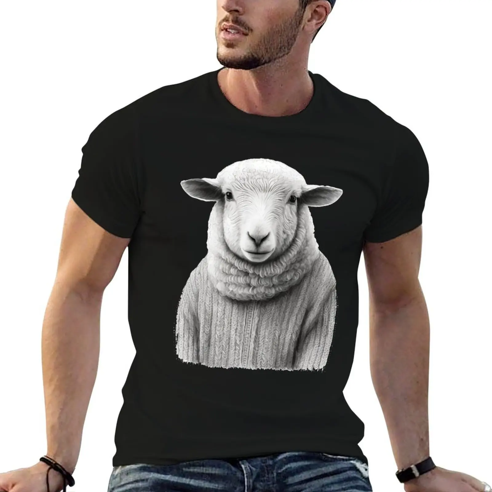 Sheep wear knitwear Sheep Human Style Black and White T-Shirt vintage anime shirt luxury t-shirt tops shirts men graphic
Sheep wear knitwear Sheep Human Style Black and White T-Shirt vintage anime shirt luxury t-shirt tops shirts men graphic
