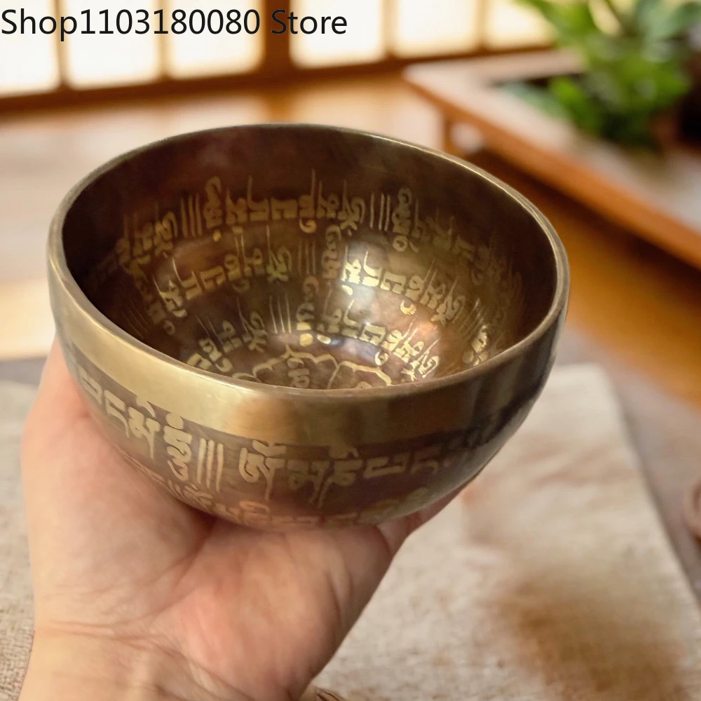 12.5cm Nepal handmade Singing Bowl Top-tier Om Mani Padme Hum mantra Copper Dharma Bowl Buddhist Sound Bowl
12.5cm Nepal handmade Singing Bowl Top-tier Om Mani Padme Hum mantra Copper Dharma Bowl Buddhist Sound Bowl
