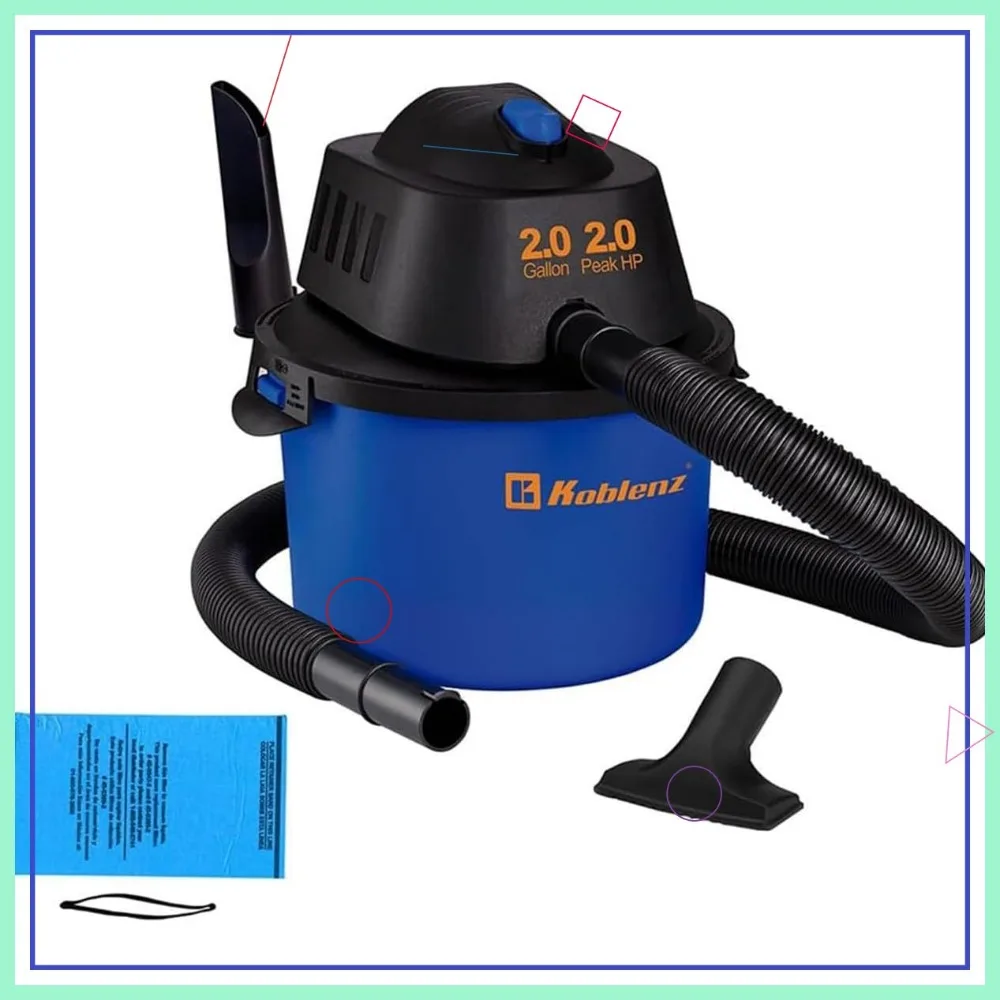 Portable 2-Gallon Wet Dry Vacuum Cleaner with Blower, Ideal for Home, Car, Garage - Blue/Black
Portable 2-Gallon Wet Dry Vacuum Cleaner with Blower, Ideal for Home, Car, Garage - Blue/Black