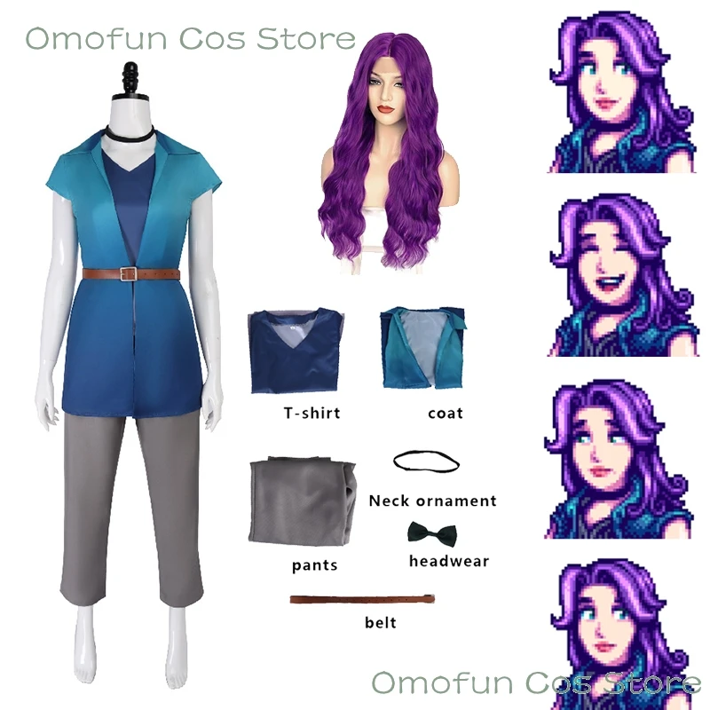 Stardew Valley Abigail Cosplay Costume Game Cute Clothes villager Costume Halloween Event Wig Adult Women Cos Roleplay Outfit
Stardew Valley Abigail Cosplay Costume Game Cute Clothes villager Costume Halloween Event Wig Adult Women Cos Roleplay Outfit