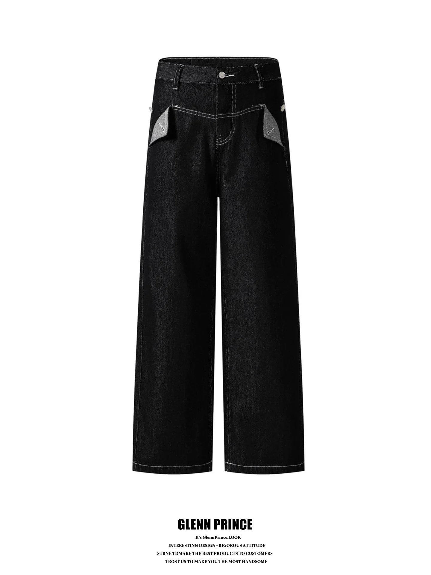 American Retro Deconstructed Cuffed Pocket Original Color Men's Loose Straight Leg Jeans Design Sensation Casual Long Pants
American Retro Deconstructed Cuffed Pocket Original Color Men's Loose Straight Leg Jeans Design Sensation Casual Long Pants