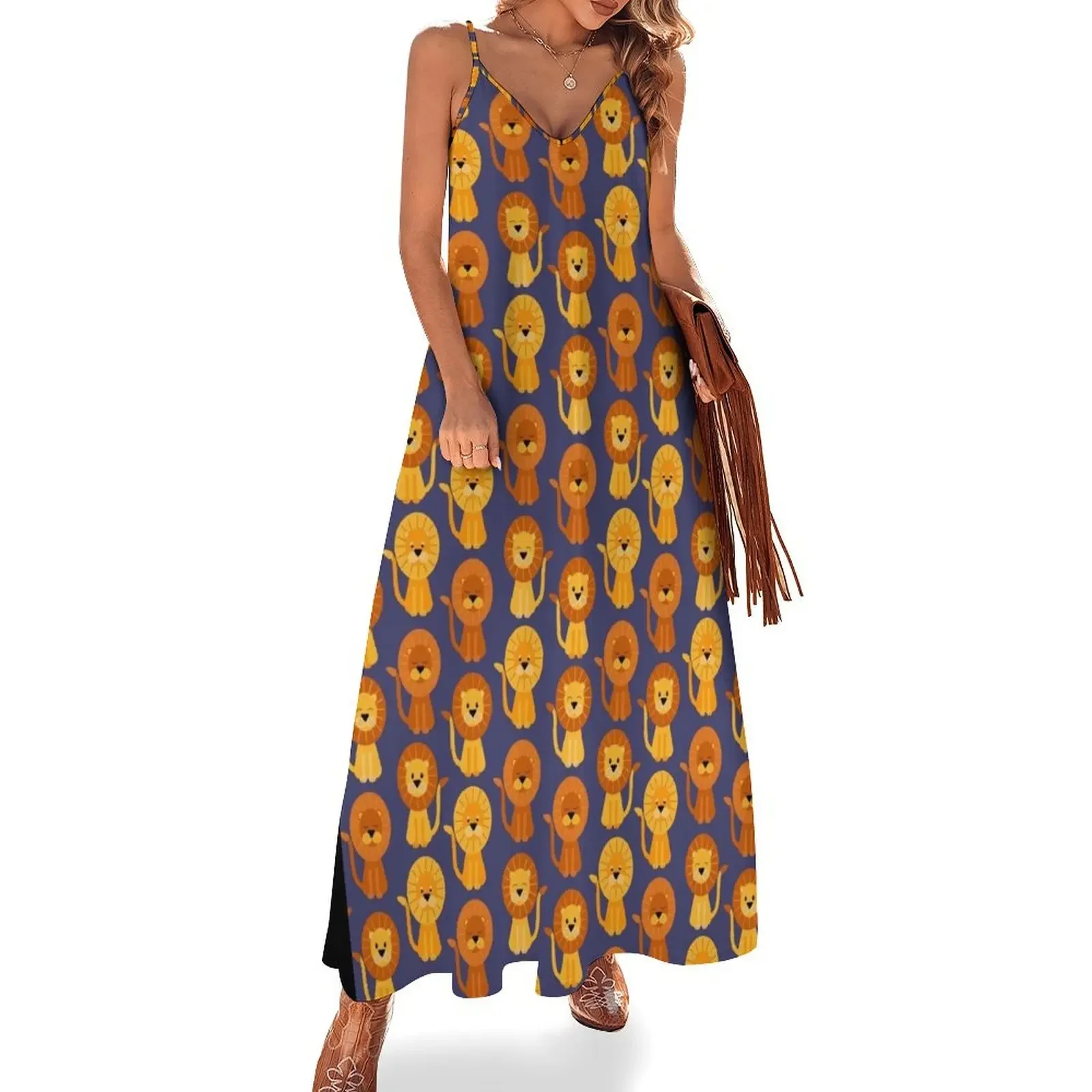 Lions - blue background Sleeveless Dress luxury women's party dress evening prom woman dress women clothes
Lions - blue background Sleeveless Dress luxury women's party dress evening prom woman dress women clothes