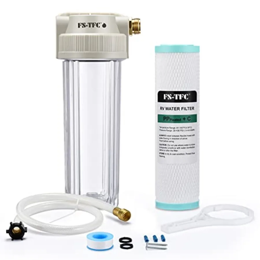 RV Water Filter System Reduces Bad Taste Odors Chlorine Sediment for RVs Gardening Farming Pets and Marines Drinking and Washin
RV Water Filter System Reduces Bad Taste Odors Chlorine Sediment for RVs Gardening Farming Pets and Marines Drinking and Washin