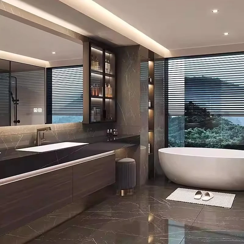&c High-end Bathroom Vanity with Modern Design Style, Stone and Ceramic Basin, Intelligent Lighting Storage Cabinet
&c High-end Bathroom Vanity with Modern Design Style, Stone and Ceramic Basin, Intelligent Lighting Storage Cabinet