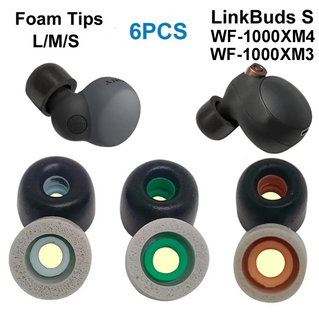 Memory Foam Ear Tips For Sony LinkBuds S WF-1000XM4 WF-1000XM3 Eartips Cushion Earbuds Earplugs Earphone Case Accessories
Memory Foam Ear Tips For Sony LinkBuds S WF-1000XM4 WF-1000XM3 Eartips Cushion Earbuds Earplugs Earphone Case Accessories