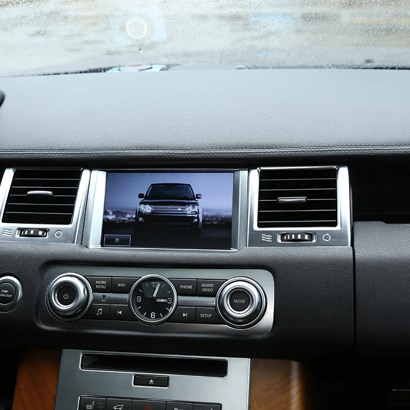 Для Land Rover Range Rover Sport L320 2010-2013: хромированная накладка на рамку центрального навигационного экрана из АБС-пластика, аксессуар для автомобиля
Для Land Rover Range Rover Sport L320 2010-2013: хромированная накладка на рамку центрального навигационного экрана из АБС-пластика, аксессуар для автомобиля