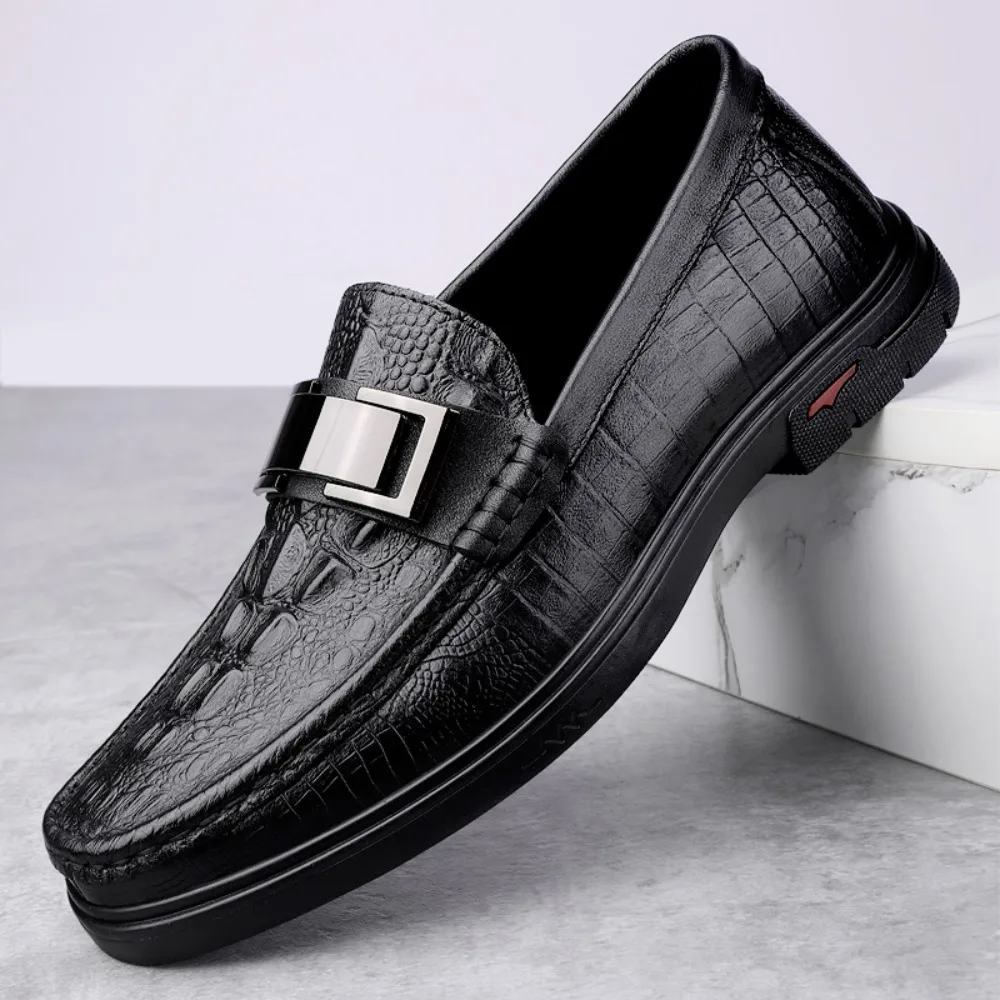 Men's Casual Shoes Soft Bottom Driving Shoes Leather Surface Bean Pattern Crocodile Texture Comfortable Breathable round Toe
Men's Casual Shoes Soft Bottom Driving Shoes Leather Surface Bean Pattern Crocodile Texture Comfortable Breathable round Toe