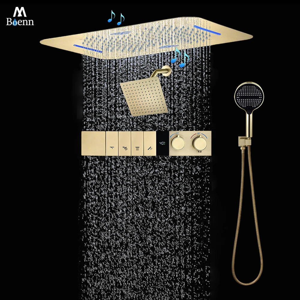 M Boenn 4 Fucntions Shower Set System Embedded Ceiling Music Shower Head With 10 Inch Shower Panel Bathroom Thermostat Diverter
M Boenn 4 Fucntions Shower Set System Embedded Ceiling Music Shower Head With 10 Inch Shower Panel Bathroom Thermostat Diverter