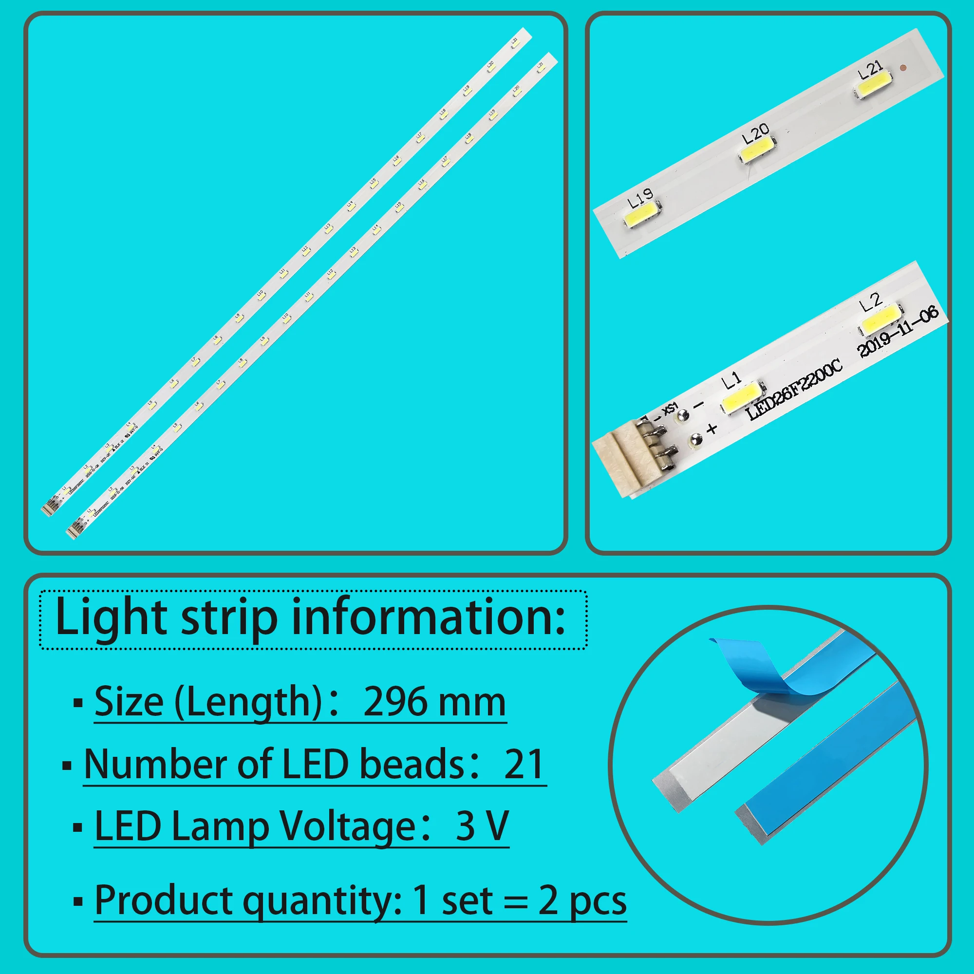 LED BackLight Strip For LED26F2200C LED26F2200CE LED26F3600CE STV-LC26740WL HT260WX2-101 KL26GT611 *35016432
LED BackLight Strip For LED26F2200C LED26F2200CE LED26F3600CE STV-LC26740WL HT260WX2-101 KL26GT611 *35016432