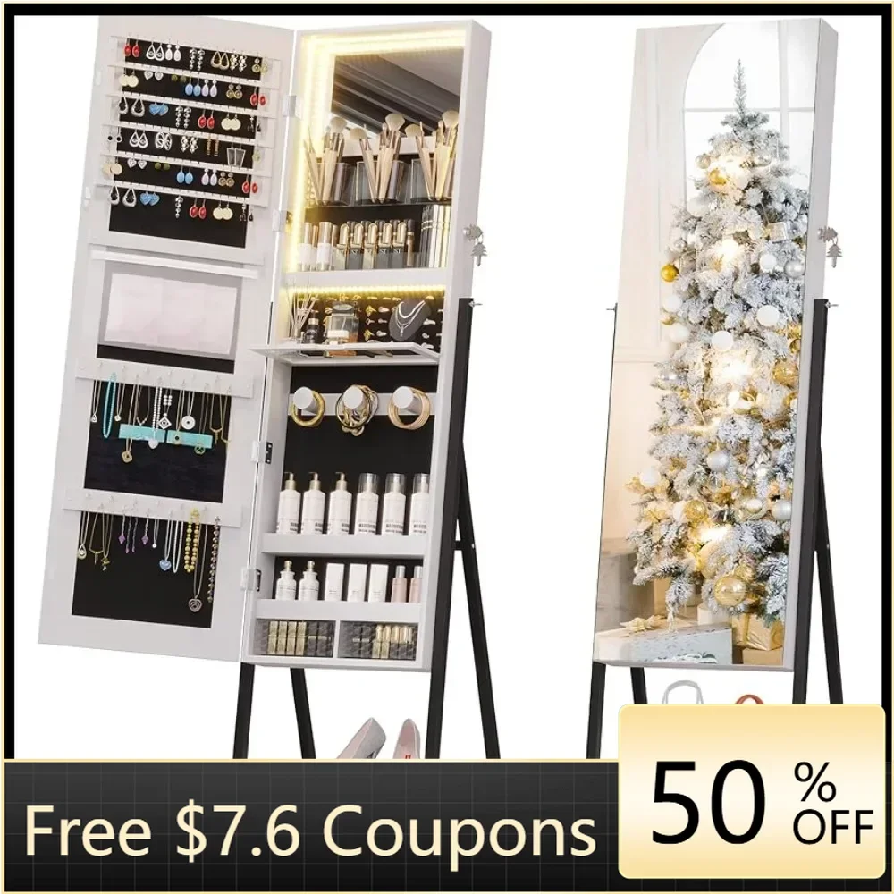 LED Jewelry Armoire With Full Length Mirror 47.2” H Mirror Jewelry Cabinet With Lights Modern Living Room Furniture Home
LED Jewelry Armoire With Full Length Mirror 47.2” H Mirror Jewelry Cabinet With Lights Modern Living Room Furniture Home