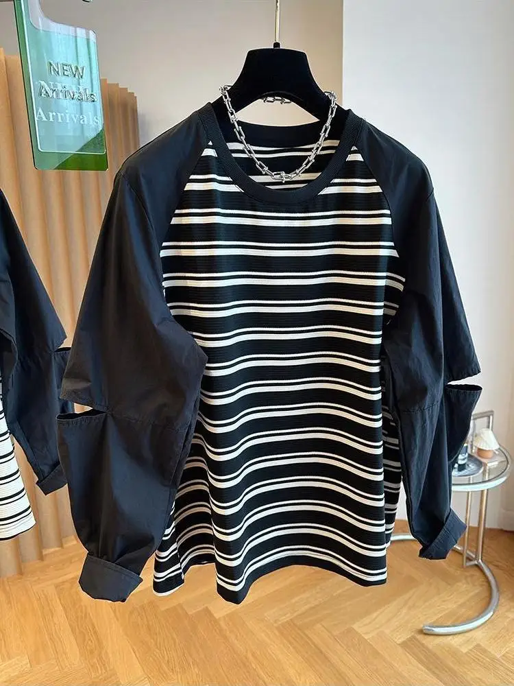 Gagarich Korean Niche Loose Retro Raglan Sleeves Striped Long Sleeved T-shirt Women Age Reducing Versatile Pullover Top Autumn
Gagarich Korean Niche Loose Retro Raglan Sleeves Striped Long Sleeved T-shirt Women Age Reducing Versatile Pullover Top Autumn