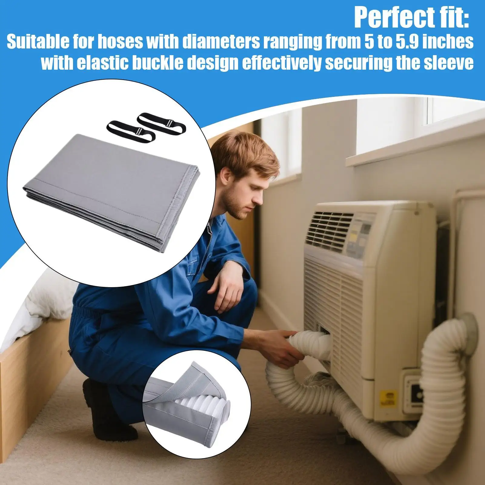 Крышка шланга портативного кондиционера, крышка вентиляционного отверстия для шланга переменного тока с ремешком, многоразовая подушка для трубки, стабильные аксессуары для вентиляционных каналов
Крышка шланга портативного кондиционера, крышка вентиляционного отверстия для шланга переменного тока с ремешком, многоразовая подушка для трубки, стабильные аксессуары для вентиляционных каналов