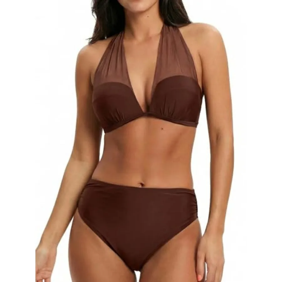 CUPSHE Women's Bikini Sets Two Pcs Swimsuit High Waisted Bandeau Mesh Halter Tummy Control Back Hook Bathing Suit
CUPSHE Women's Bikini Sets Two Pcs Swimsuit High Waisted Bandeau Mesh Halter Tummy Control Back Hook Bathing Suit