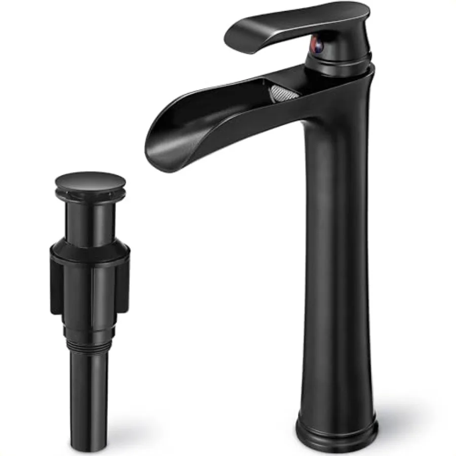 Waterfall Bathroom Sink Faucet, Brass Tall Black Bathroom Faucet Single Handle Vessel Faucet, Bathroom Faucets One Hole Mixer B
Waterfall Bathroom Sink Faucet, Brass Tall Black Bathroom Faucet Single Handle Vessel Faucet, Bathroom Faucets One Hole Mixer B