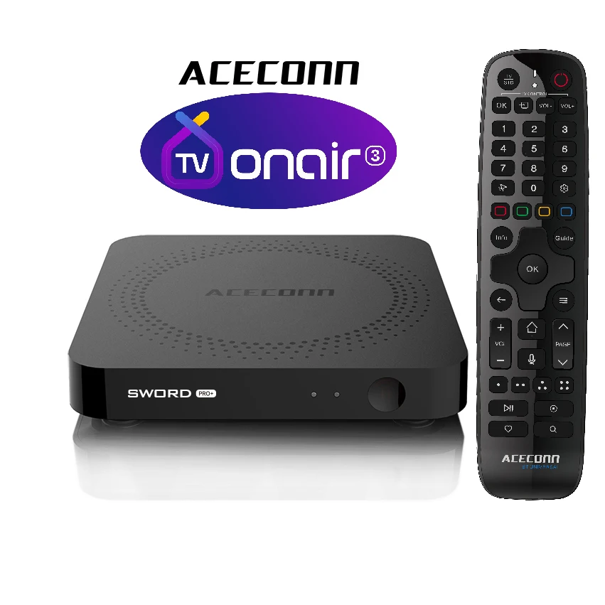 ACECONN Sword Pro+ 2GB RAM 16GB ROM Android Streaming IPTV Box TVONAIR 3 Blue TV Streaming Platform OTA Update
ACECONN Sword Pro+ 2GB RAM 16GB ROM Android Streaming IPTV Box TVONAIR 3 Blue TV Streaming Platform OTA Update