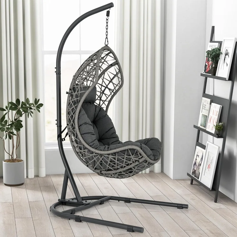Egg Chair Outdoor Indoor - Hammock Chair with Stand, Pillow, Cushion, Hanging Accessories, PE Rattan Hanging Basket
Egg Chair Outdoor Indoor - Hammock Chair with Stand, Pillow, Cushion, Hanging Accessories, PE Rattan Hanging Basket