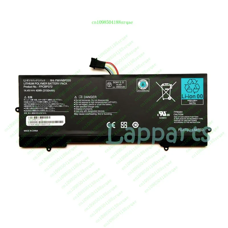 New Original FMVNBP220 FPCBP372 45Wh Battery for Fujitsu Lifebook U772 FPB0281"% Test" 
New Original FMVNBP220 FPCBP372 45Wh Battery for Fujitsu Lifebook U772 FPB0281"% Test"