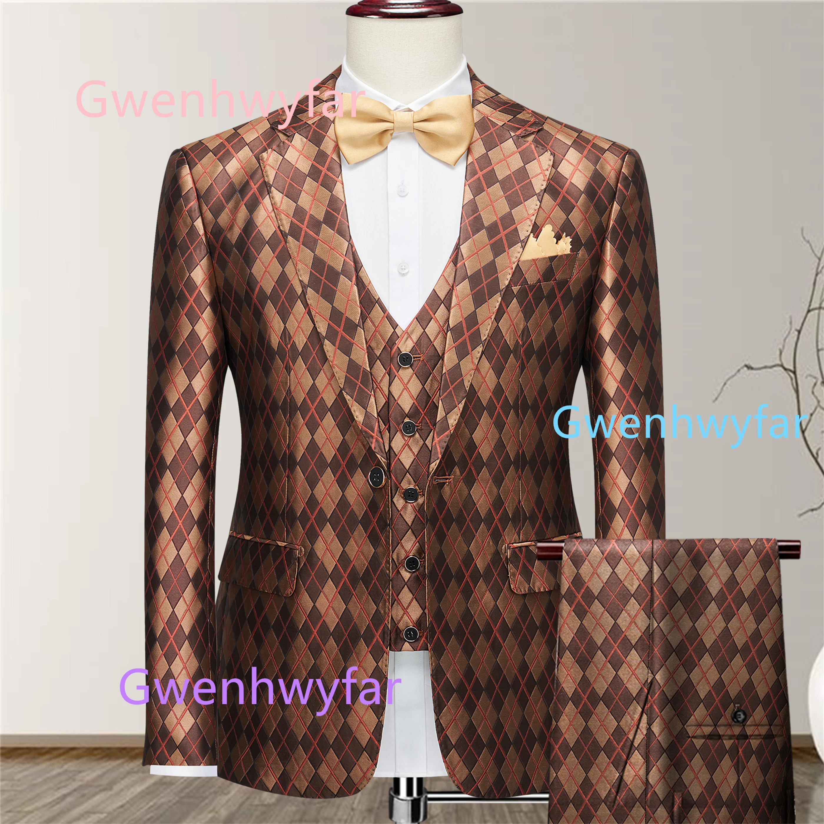 G&N Fashion 3-color Checkered Suit 3-piece set 2026 New Single Breasted Jacket Vest Pants Elegant Performance Costume for Male
G&N Fashion 3-color Checkered Suit 3-piece set 2026 New Single Breasted Jacket Vest Pants Elegant Performance Costume for Male