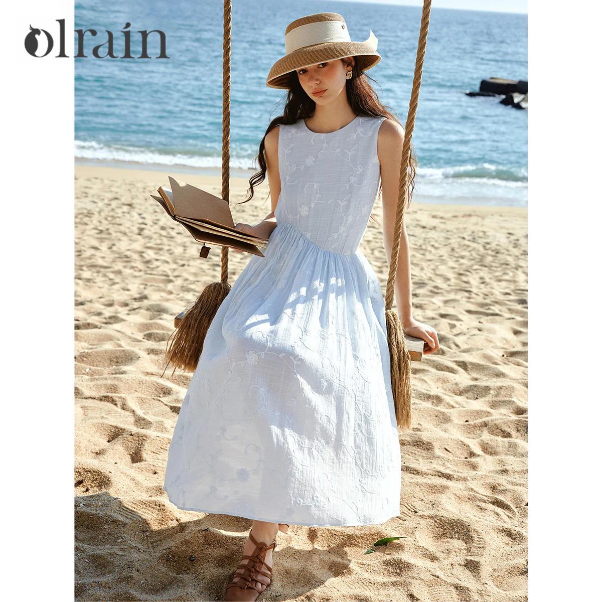 OLrain Women French Style Sleeveless Dress 2026 Summer 3D Embroidery Round Neck A-Line Elegant Midi Vacation Dress O58XL000059
OLrain Women French Style Sleeveless Dress 2026 Summer 3D Embroidery Round Neck A-Line Elegant Midi Vacation Dress O58XL000059