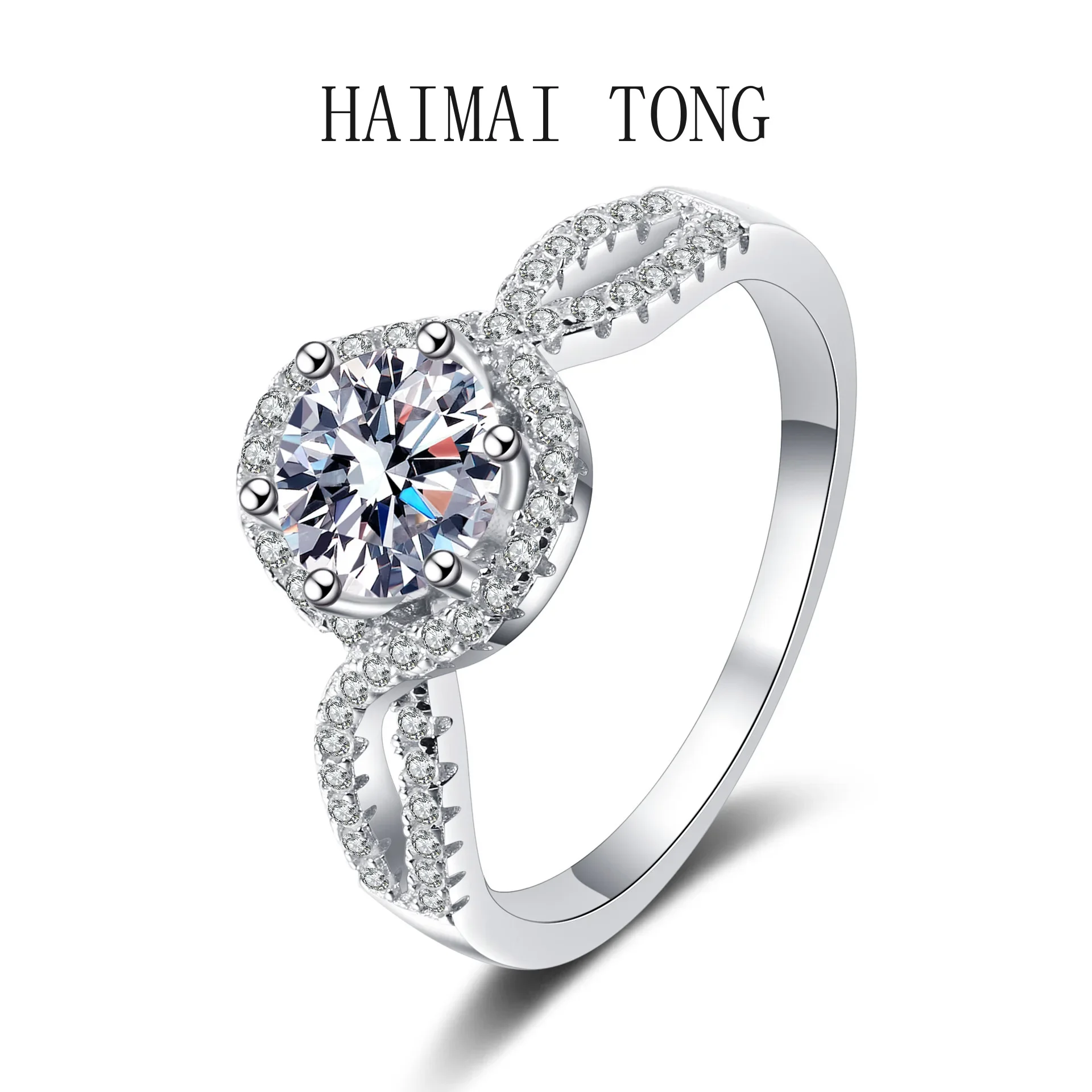 HAIMAITONG New PT950 Platinum Ring Women's 1 carat moissanit Diamond six-prong engagement ring
HAIMAITONG New PT950 Platinum Ring Women's 1 carat moissanit Diamond six-prong engagement ring