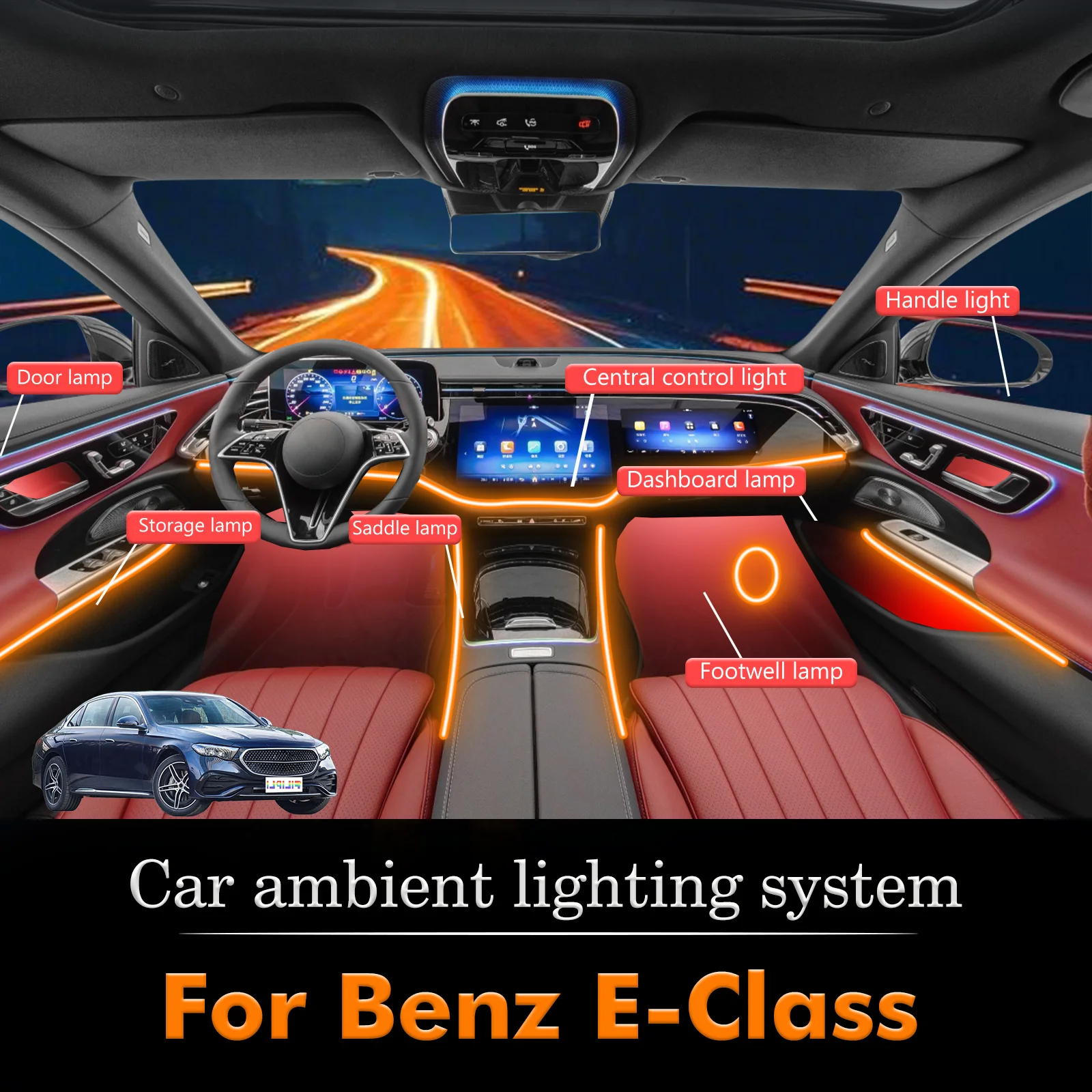 For BenZ E-Class Car Interior Decorative Ambient Light RGB 64-Color LED Smart Remote Control Energy Saving Efficient Kit
For BenZ E-Class Car Interior Decorative Ambient Light RGB 64-Color LED Smart Remote Control Energy Saving Efficient Kit