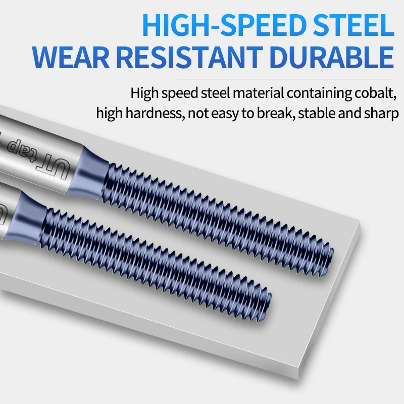 UT TAP HSSE-M42 JIS Standard TICN Coating Roll Forming Tap M0.5 M0.6 M1 M2 M3 M4 M5 M6 M7 M8 M10 M12 M14 Machine Thread Taps 
UT TAP HSSE-M42 JIS Standard TICN Coating Roll Forming Tap M0.5 M0.6 M1 M2 M3 M4 M5 M6 M7 M8 M10 M12 M14 Machine Thread Taps