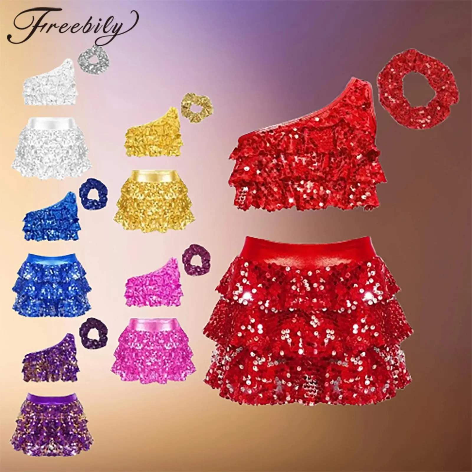 Kids Girls Jazz Dance Costume Two Pieces Party Outfit Dancewear One Shoulder Shiny Sequins Crop Top Shorts Stage Performance
Kids Girls Jazz Dance Costume Two Pieces Party Outfit Dancewear One Shoulder Shiny Sequins Crop Top Shorts Stage Performance