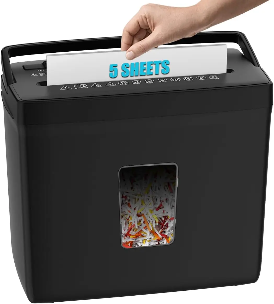 Paper Shredder for Home, 5-Sheet Cross Cut with 2.38-Gallon Basket, P-4 Security Level, 4-Mode Design, Shreds Paper/Credit Card,
Paper Shredder for Home, 5-Sheet Cross Cut with 2.38-Gallon Basket, P-4 Security Level, 4-Mode Design, Shreds Paper/Credit Card,