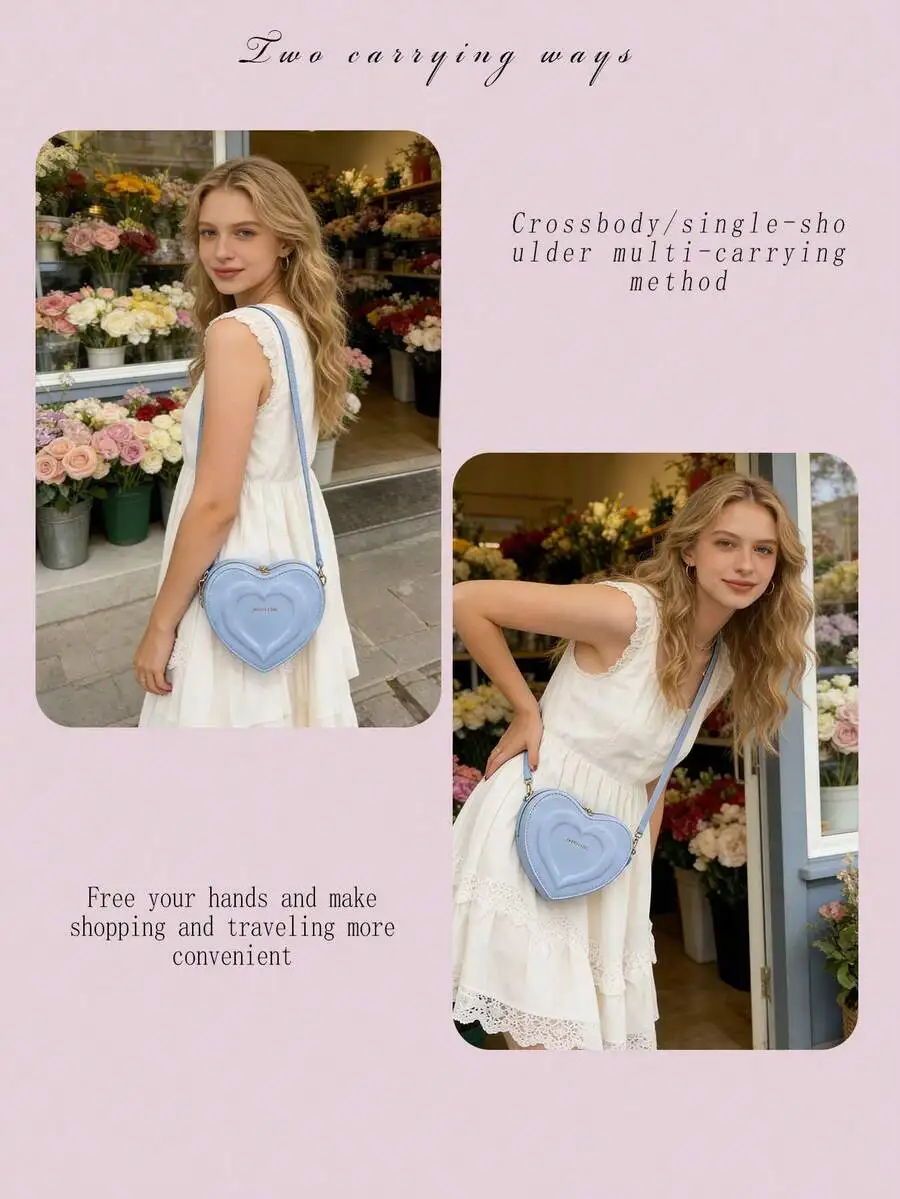 Heart Shape Mini Crossbody Bag For Women Versatile Shoulder Purse Spring Summer Fashion Handbag
Heart Shape Mini Crossbody Bag For Women Versatile Shoulder Purse Spring Summer Fashion Handbag