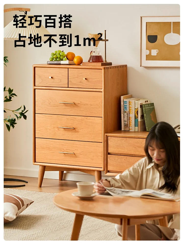 Cherrywood Modern Minimalist Japanese Style Log Living Room Drawer Storage Cabinet
Cherrywood Modern Minimalist Japanese Style Log Living Room Drawer Storage Cabinet