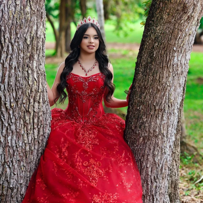 Shiny Red Quinceanera Dress off-shoulder Crystal Sequin Decal Long tail vestidos de 15 Quinceanera Customize
Shiny Red Quinceanera Dress off-shoulder Crystal Sequin Decal Long tail vestidos de 15 Quinceanera Customize