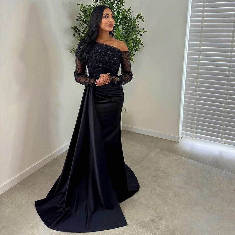 Thinyfull 2025 Black Mermaid Prom Evening Dresses One Shoulder Sequines Night Party Dress Formal Cocktail Prom Gowns Customized
Thinyfull 2025 Black Mermaid Prom Evening Dresses One Shoulder Sequines Night Party Dress Formal Cocktail Prom Gowns Customized